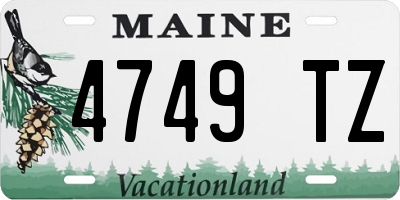 ME license plate 4749TZ