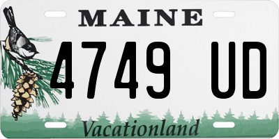 ME license plate 4749UD