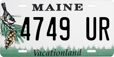ME license plate 4749UR