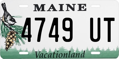 ME license plate 4749UT