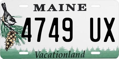 ME license plate 4749UX