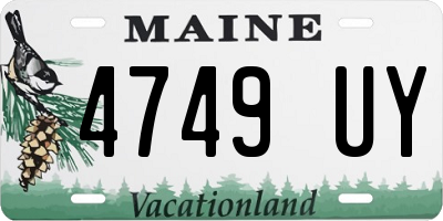 ME license plate 4749UY