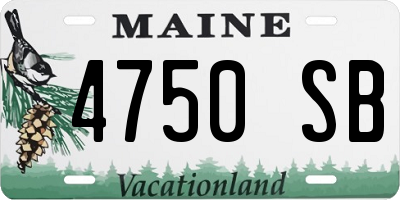 ME license plate 4750SB