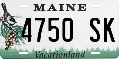 ME license plate 4750SK