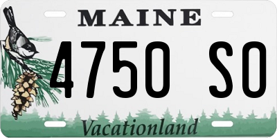 ME license plate 4750SO