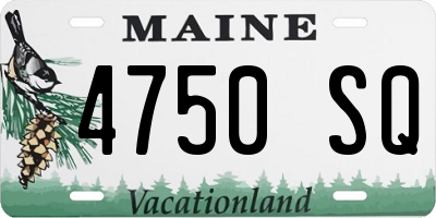 ME license plate 4750SQ