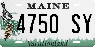 ME license plate 4750SY