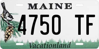 ME license plate 4750TF