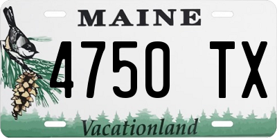 ME license plate 4750TX