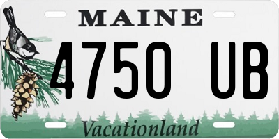 ME license plate 4750UB