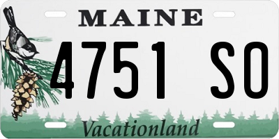 ME license plate 4751SO
