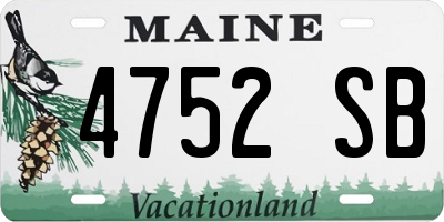 ME license plate 4752SB