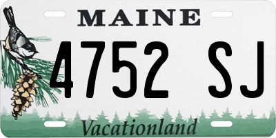 ME license plate 4752SJ