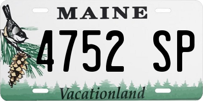 ME license plate 4752SP