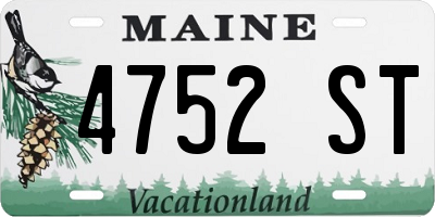 ME license plate 4752ST