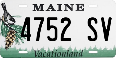 ME license plate 4752SV
