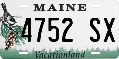 ME license plate 4752SX