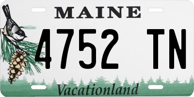 ME license plate 4752TN