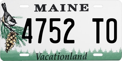 ME license plate 4752TO