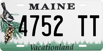 ME license plate 4752TT