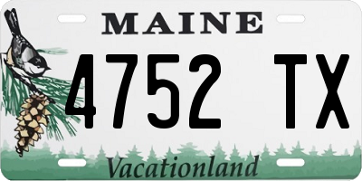 ME license plate 4752TX