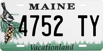 ME license plate 4752TY