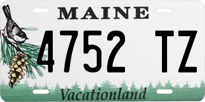 ME license plate 4752TZ