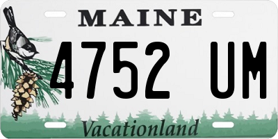 ME license plate 4752UM