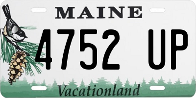 ME license plate 4752UP