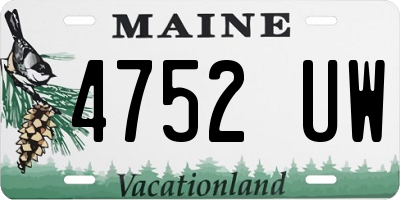 ME license plate 4752UW