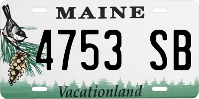 ME license plate 4753SB