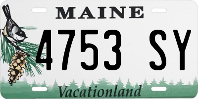 ME license plate 4753SY