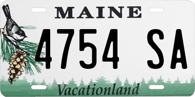 ME license plate 4754SA