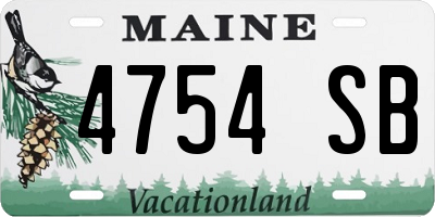 ME license plate 4754SB