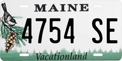 ME license plate 4754SE