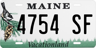 ME license plate 4754SF