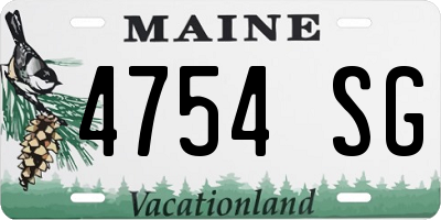 ME license plate 4754SG