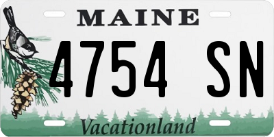 ME license plate 4754SN