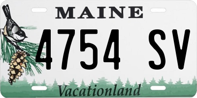 ME license plate 4754SV