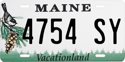 ME license plate 4754SY
