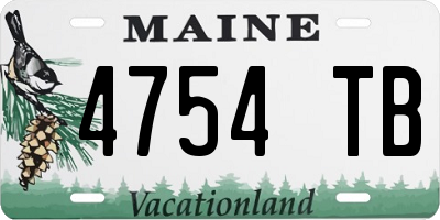 ME license plate 4754TB