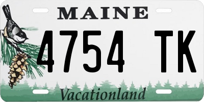 ME license plate 4754TK