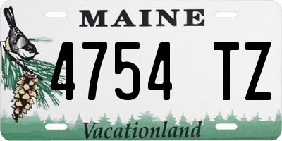 ME license plate 4754TZ