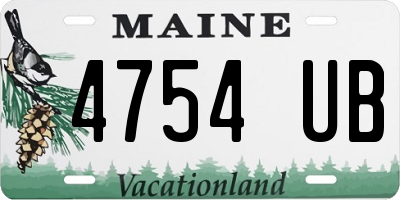 ME license plate 4754UB