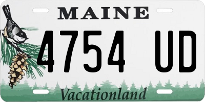 ME license plate 4754UD