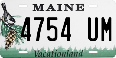 ME license plate 4754UM