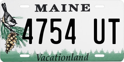 ME license plate 4754UT