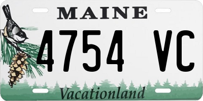 ME license plate 4754VC