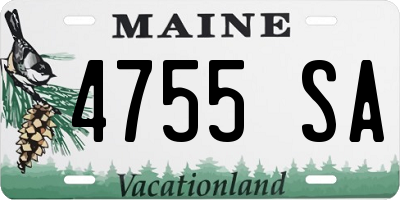 ME license plate 4755SA