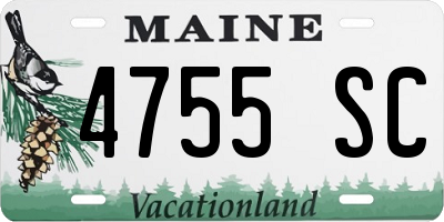 ME license plate 4755SC